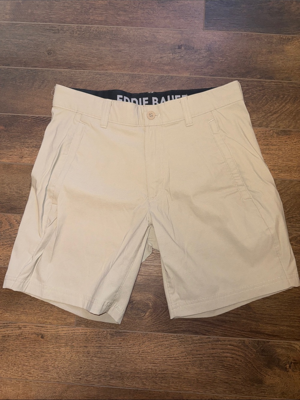 Eddie Bauer Khaki Flat-Front Men's Shorts